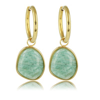 Gouden Oorring met Creatieve Amazonite Hanger