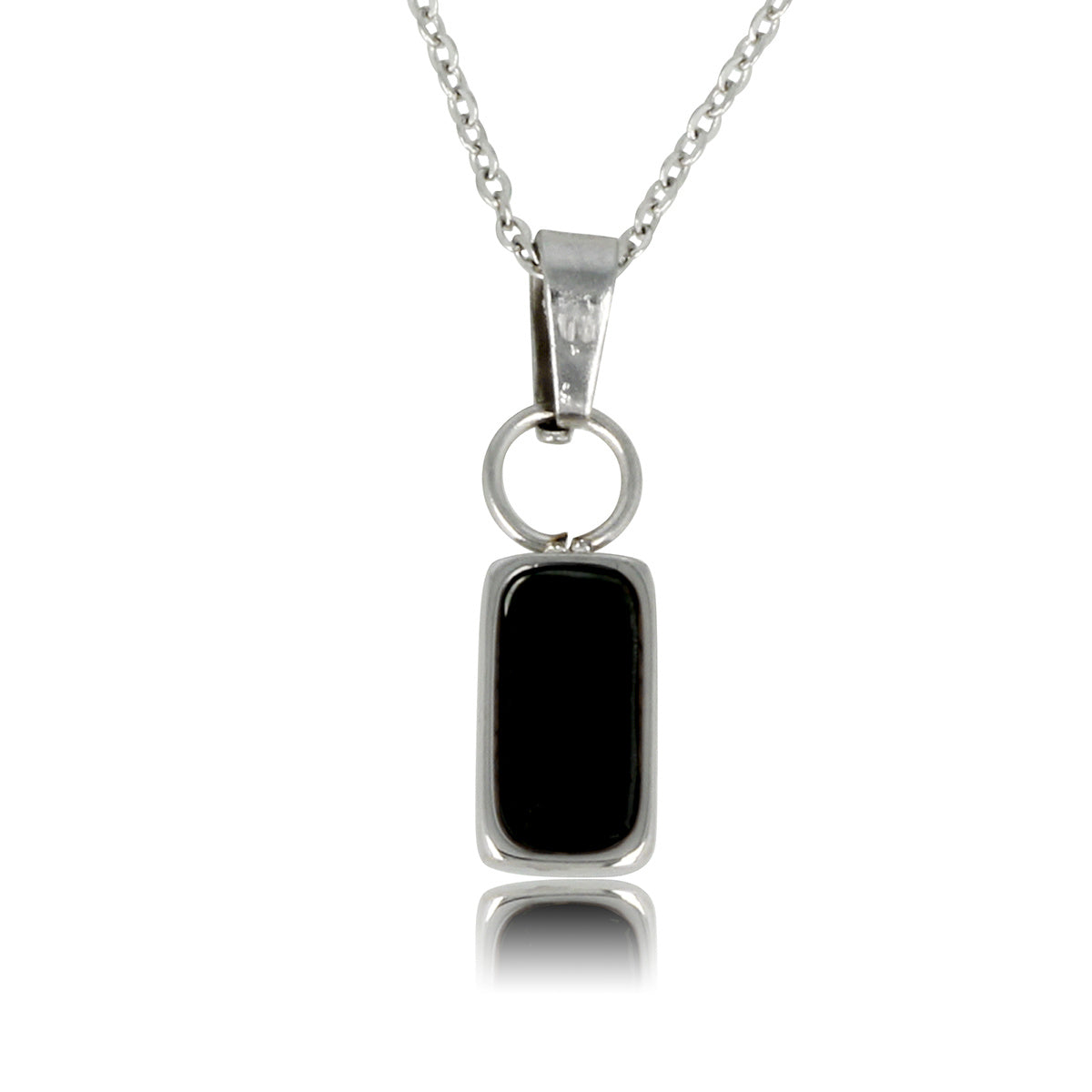 Silberne Kette mit Onyx-Anhänger - Elegant und Stilvoll