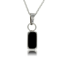Silberne Kette mit Onyx-Anhänger - Elegant und Stilvoll