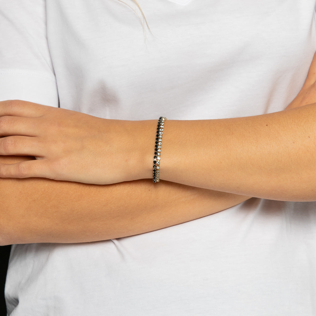 Gold Zirconia Tennis Bracelet Adjustable