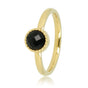Gouden ring met zwarte glassteen - Twisted randje