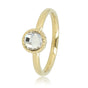 Gouden ring - kristal glassteen - twisted randje