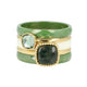 Ringenset met keramiek en Moss Agate - 5 ringen - My Bendel