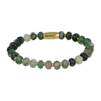 Goldener Armband mit Moosachat Edelsteinen