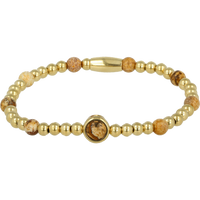 Gold Charm Bracelet with Picture Jasper Gemstone