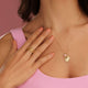 Gold Chain with Shell, Rose Quartz & Fluorite Gemstones