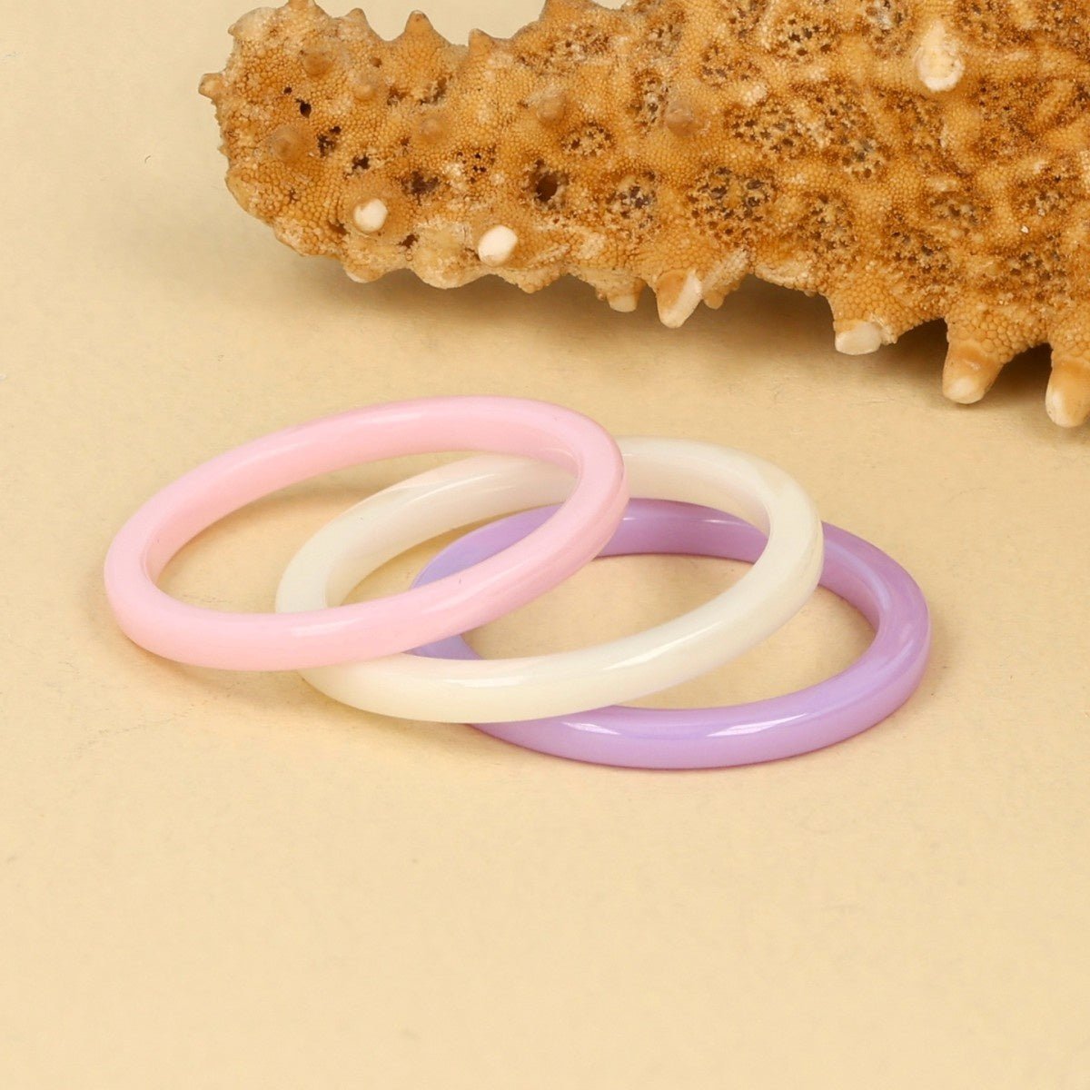 Onbreekbare roze keramieken ring - 2 mm smal - My Bendel