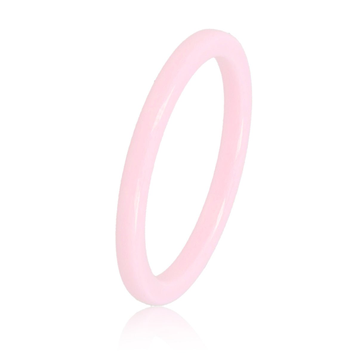 Onbreekbare roze keramieken ring - 2 mm smal - My Bendel