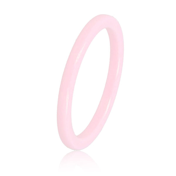 Onbreekbare roze keramieken ring - 2 mm smal - My Bendel