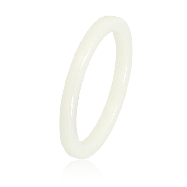 Onbreekbare smalle witte keramieken ring - 2 mm - My Bendel
