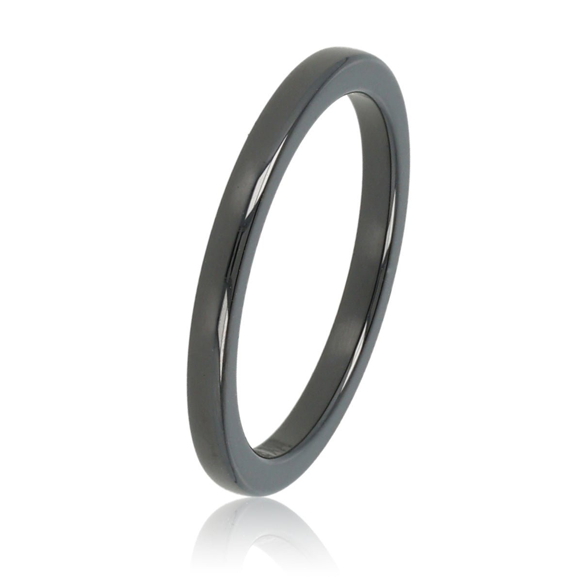 Onbreekbare smalle zwarte keramieken ring - 2 mm - My Bendel