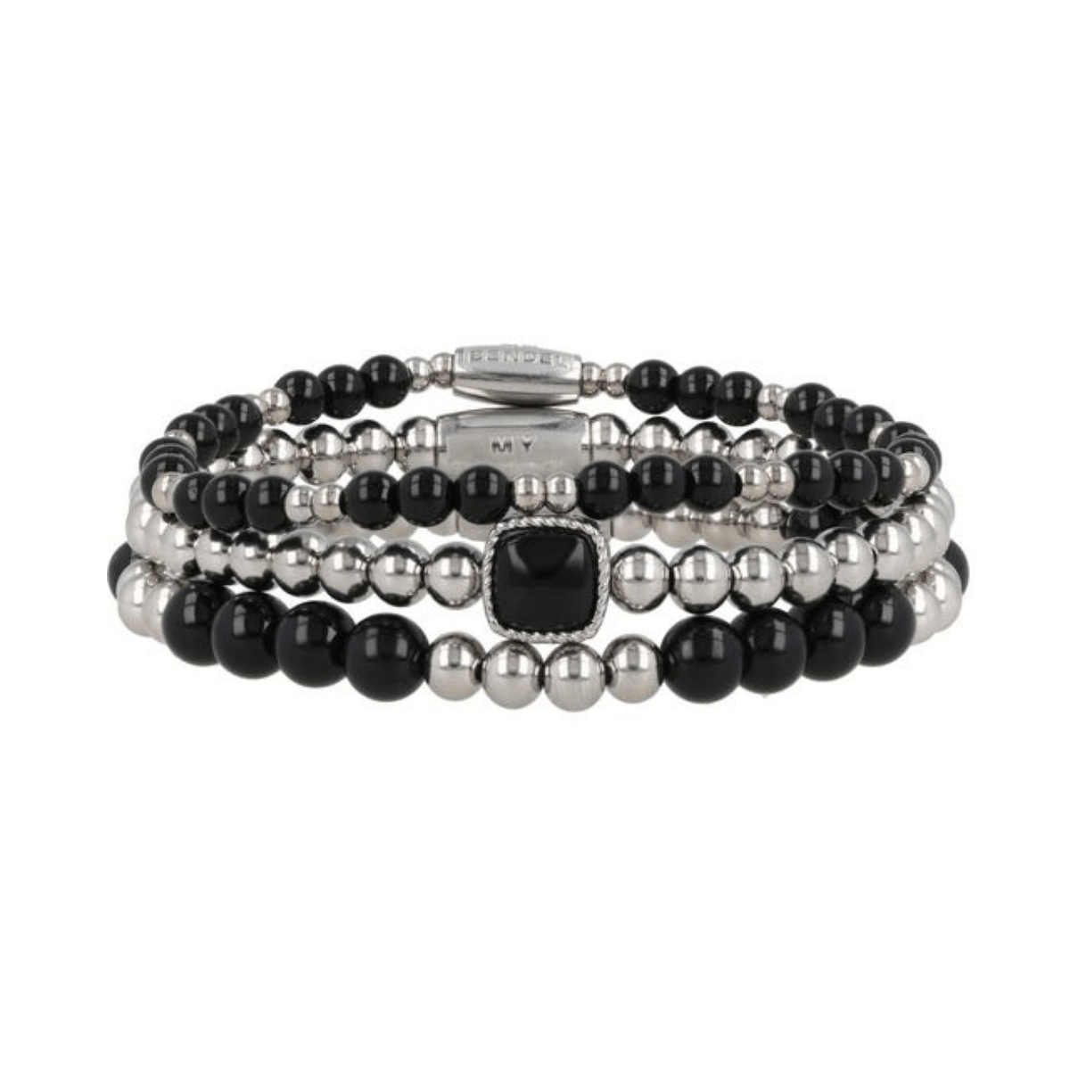 Onyx Armbanden Set - Zilver & Edelstenen Kralen - My Bendel