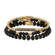 Onyx en Zirkonia Armbanden Set - Goud 3 - delig - My Bendel