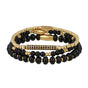 Onyx en Zirkonia Armbanden Set - Goud 3 - delig - My Bendel