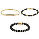 Onyx en Zirkonia Armbanden Set - Goud 3 - delig - My Bendel