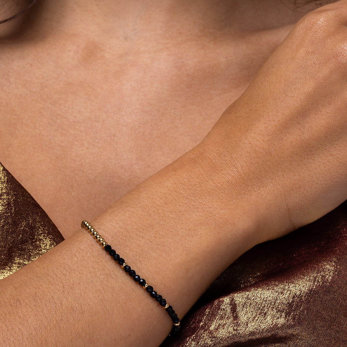 Onyx power armband – Edelsteen & stainless steel - My Bendel