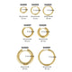 Classic smooth gold earring of 18x2 mm
