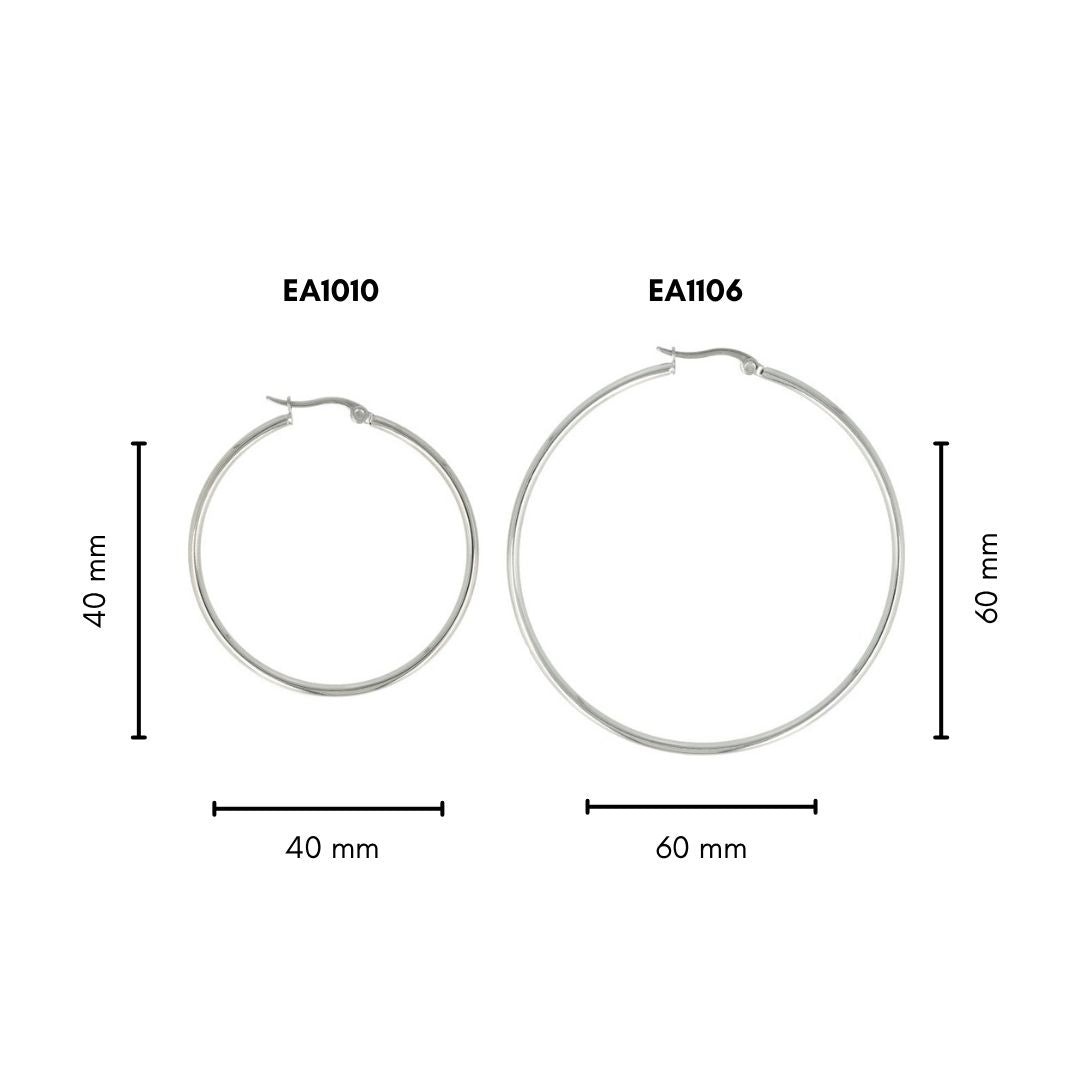 Elegante Zilveren Hoepeloorring 60mm