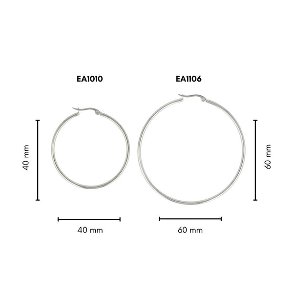 Elegante Zilveren Hoepeloorring 60mm