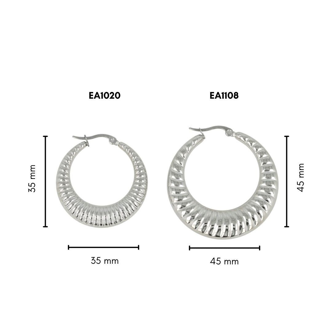 Radiant Silver Statement Earring 45x7 mm