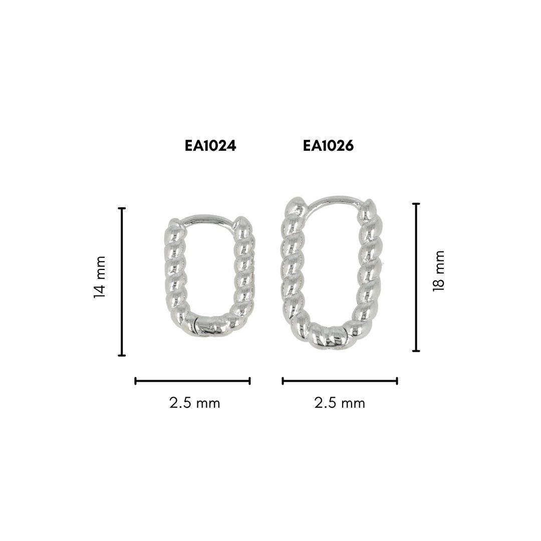Elegant Twisted Silver Earring 14mm