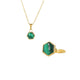 Set Gold mit Malachit-Edelstein – Ring und Kette