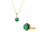 Set Gold mit Malachit-Edelstein – Ring und Kette