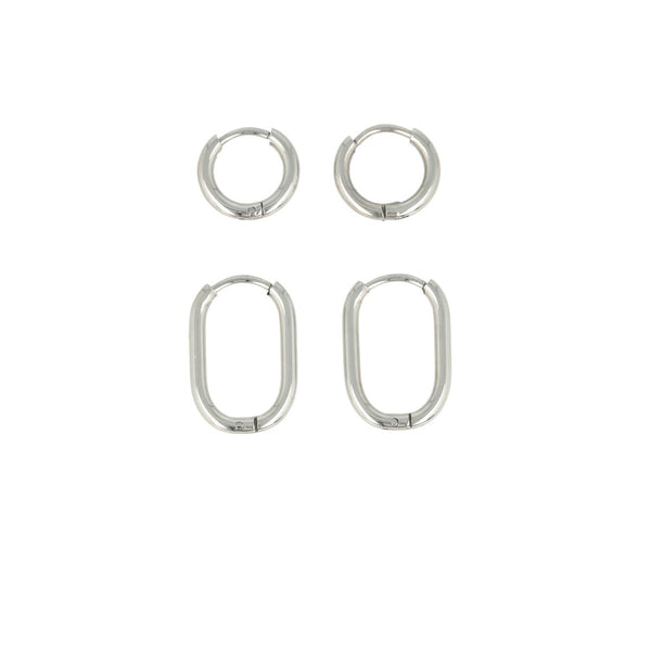 Silberne Ohrring-Set