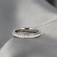 Zilveren ring met zirkonia - 3 mm breed - hypoallergeen - My Bendel