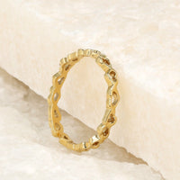 Gouden ring - open hartjes patroon - hypoallergeen - My Bendel