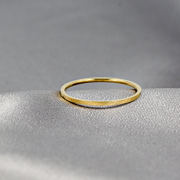 Fijne stapelring goud 1mm - Stainless steel met dikke plating