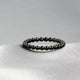 Black ring with balls - Stainless steel - hypoallergenic