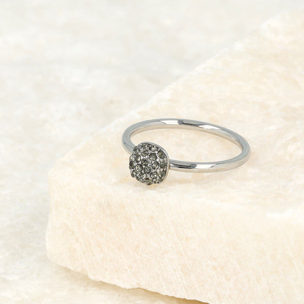 Ring zilver met groene zirkonia - minimalistisch Stainless steel