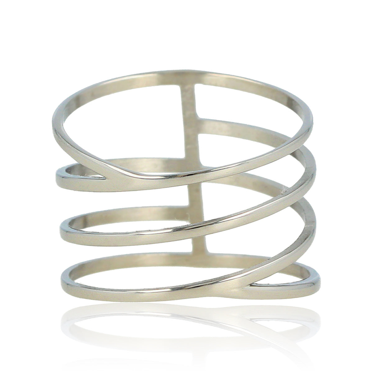 Silver-colored wrap ring - Statement ring