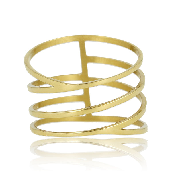 Gold-colored wrap ring - Statement ring