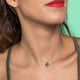 Silver Necklace with Round Pendant - Adjustable, Colorfast