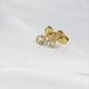Radiant Gold Earring Stud with Zirconia - 4 mm