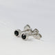 Elegant Silver Earrings with Black Zirconia