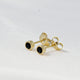Elegant Gold Earring with Black Zirconia 4mm