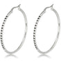Silver Earrings with Black Zirconia - 40mm