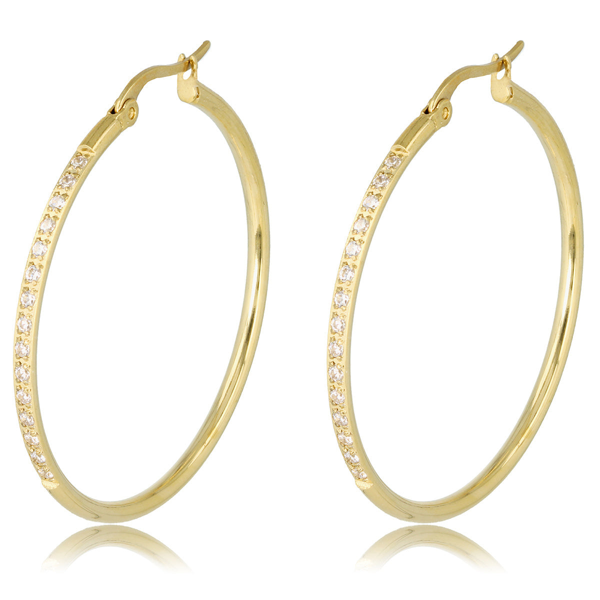 Strahlende goldene Ohrringe mit Zirkonia