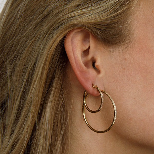 Radiant Golden Earrings with Zirconia