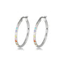 Sparkling Silver Earrings with Colorful Zirconia