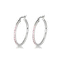 Pink Zirconia Silver Earrings 25mm Elegance