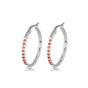 Radiant Silver Earrings with Red Accents 25mm
