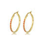 Radiant Golden Earrings with Red Accents 25mm