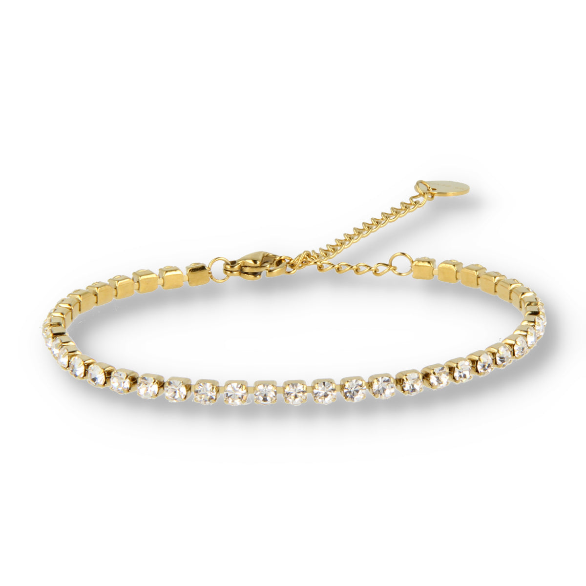 Gold Zirconia Tennis Bracelet Adjustable