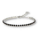 Silver tennis bracelet with black zirconia stones