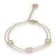 Gouden schakel armband met harten bedels - Dubbele armband
