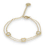 Gouden schakel armband met harten bedels - Dubbele armband